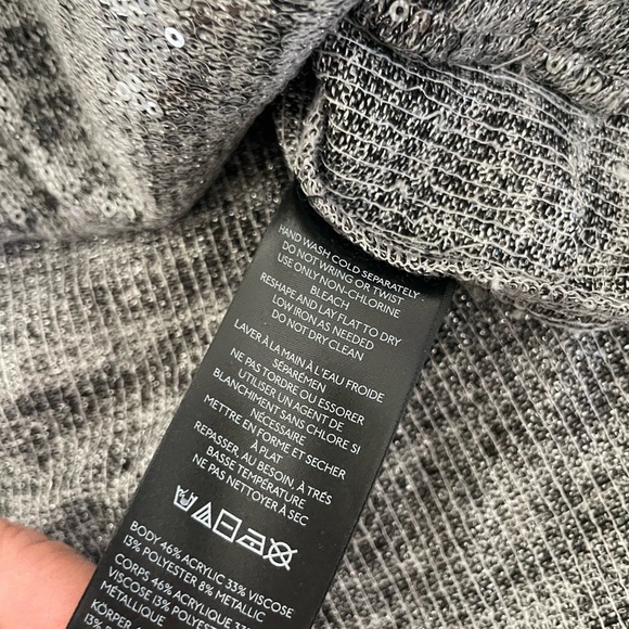 Pilcro Gray Sequin Oversized Button Down Shirt - Picture 7 of 8